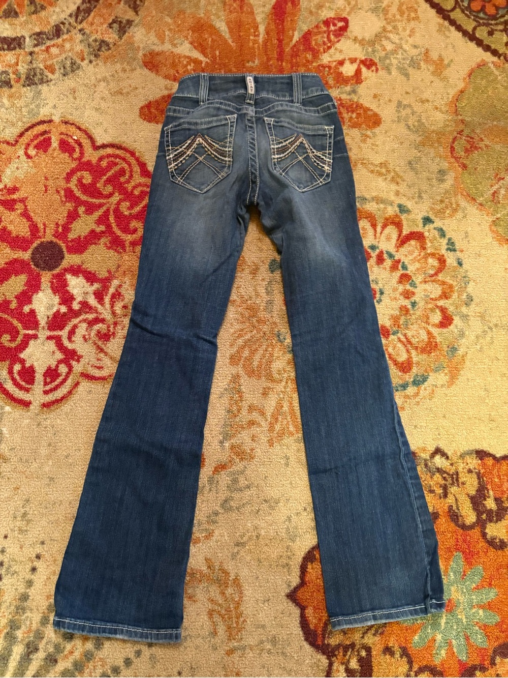Ariat Dark Blue Flare Jeans with Embroidered Back Pockets